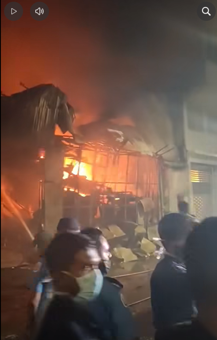 Massive Fire Erupts Near Election Center